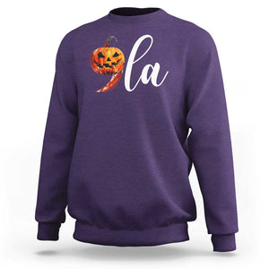 Harris Halloween Sweatshirt Comma La Kamala Horror Pumpkin Punctuation Knife TS11 Purple Print Your Wear