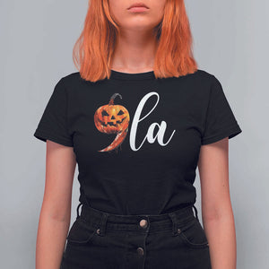 Harris Halloween T Shirt For Women Comma La Kamala Horror Pumpkin Punctuation Knife TS11 Black Print Your Wear