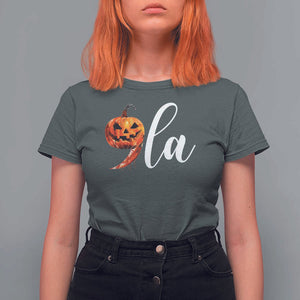 Harris Halloween T Shirt For Women Comma La Kamala Horror Pumpkin Punctuation Knife TS11 Dark Heather Print Your Wear