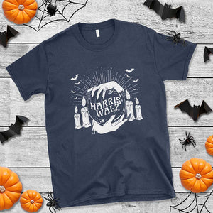 Harris Walz T Shirt Witch For Kamala Crystal Ball Halloween Candle Bat TS11 Navy Print Your Wear