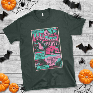 Halloween Party Poster T Shirt Terror Old Time Halloween Horror Movies Characters Skull Mummy Grave TS11 Dark Forest Green Print Your Wear