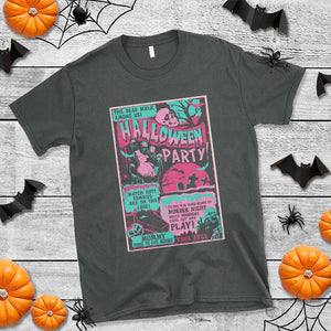 Halloween Party Poster T Shirt Terror Old Time Halloween Horror Movies Characters Skull Mummy Grave TS11 Dark Heather Print Your Wear