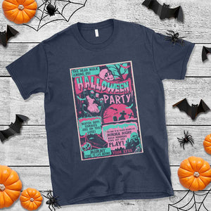 Halloween Party Poster T Shirt Terror Old Time Halloween Horror Movies Characters Skull Mummy Grave TS11 Navy Print Your Wear