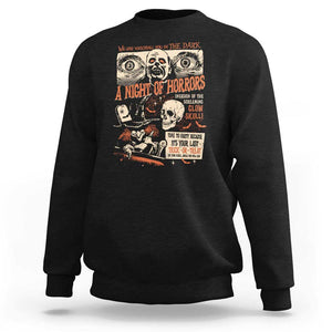 Halloween Sweatshirt Vintage Horror Movies Poster Skull Witch Grave Zombie TS11 Black Print Your Wear