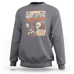 Halloween Sweatshirt Vintage Horror Movies Poster Skull Witch Grave Zombie TS11 Charcoal Print Your Wear