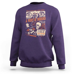 Halloween Sweatshirt Vintage Horror Movies Poster Skull Witch Grave Zombie TS11 Purple Print Your Wear