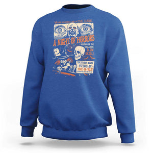 Halloween Sweatshirt Vintage Horror Movies Poster Skull Witch Grave Zombie TS11 Royal Blue Print Your Wear