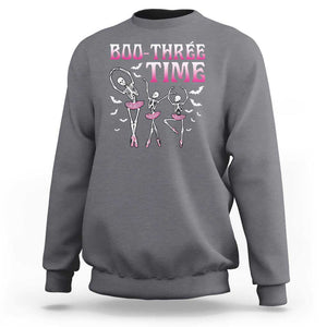 Funny Halloween Ballet Sweatshirt Boo Three Time Bourree Skeleton Dancer Bat TS11 Charcoal Print Your Wear