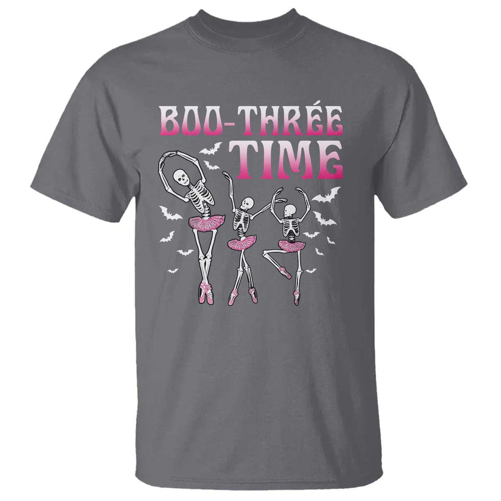 Funny Halloween Ballet T Shirt Boo Three Time Bourree Skeleton Dancer Bat TS11 Charcoal Print Your Wear