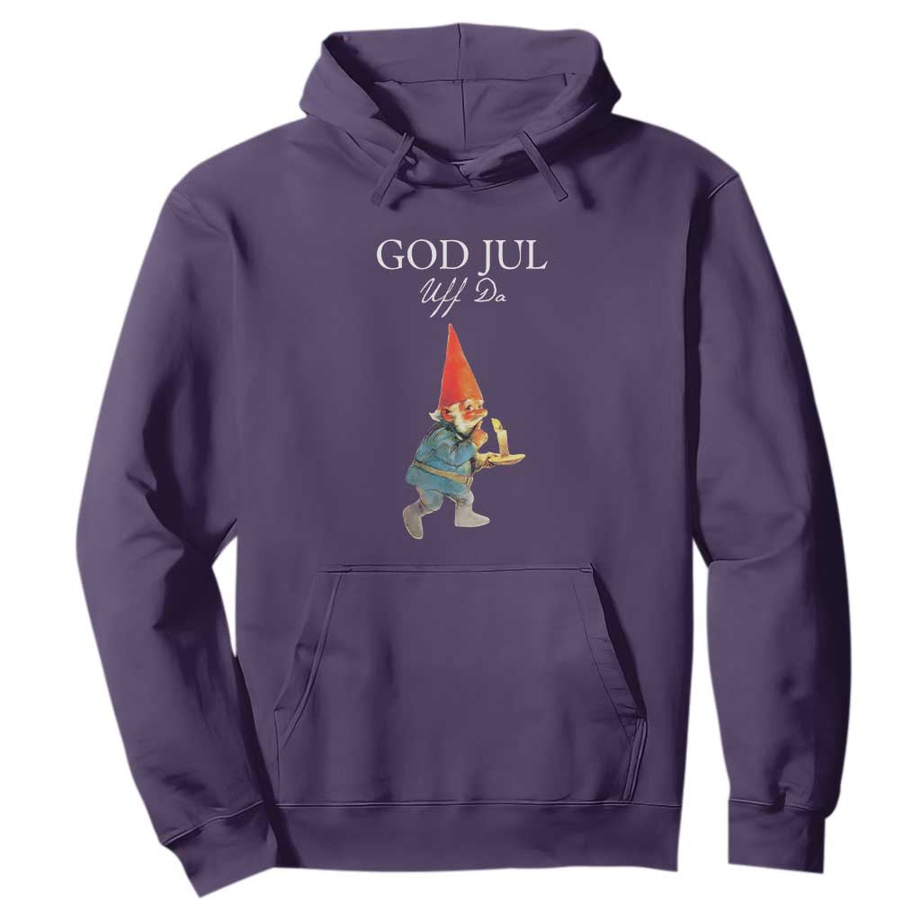 Funny Yule Tomte Hoodie God Jul Uff Da Swedish Christmas Gnome TS11 Purple Print Your Wear