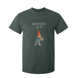 Funny Yule Tomte T Shirt For Kid God Jul Uff Da Swedish Christmas Gnome TS11 Dark Forest Green Print Your Wear