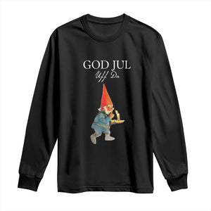 Funny Yule Tomte Long Sleeve Shirt God Jul Uff Da Swedish Christmas Gnome TS11 Black Print Your Wear