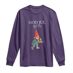 Funny Yule Tomte Long Sleeve Shirt God Jul Uff Da Swedish Christmas Gnome TS11 Purple Print Your Wear