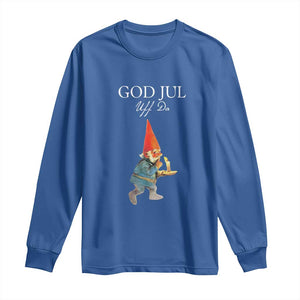 Funny Yule Tomte Long Sleeve Shirt God Jul Uff Da Swedish Christmas Gnome TS11 Royal Blue Print Your Wear