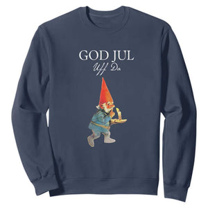 Funny Yule Tomte Sweatshirt God Jul Uff Da Swedish Christmas Gnome TS11 Navy Print Your Wear