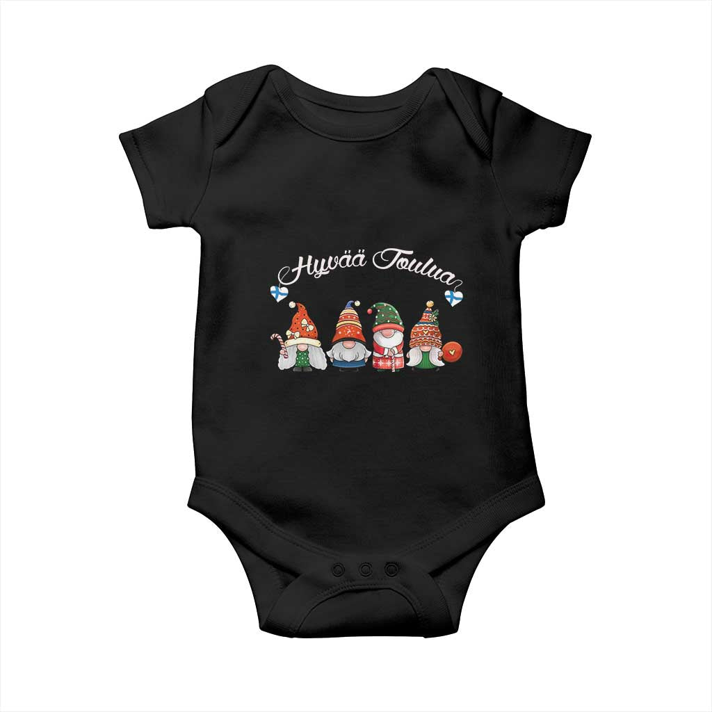 Hyvaa Joulua Baby Onesie Finland Christmas Gnome Korsns Sweater TS11 Black Print Your Wear