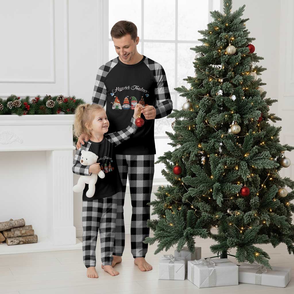 Hyvaa Joulua Plaid Pajama Set Finland Christmas Gnome Korsnäs Sweater TS11 White Plaid Print Your Wear