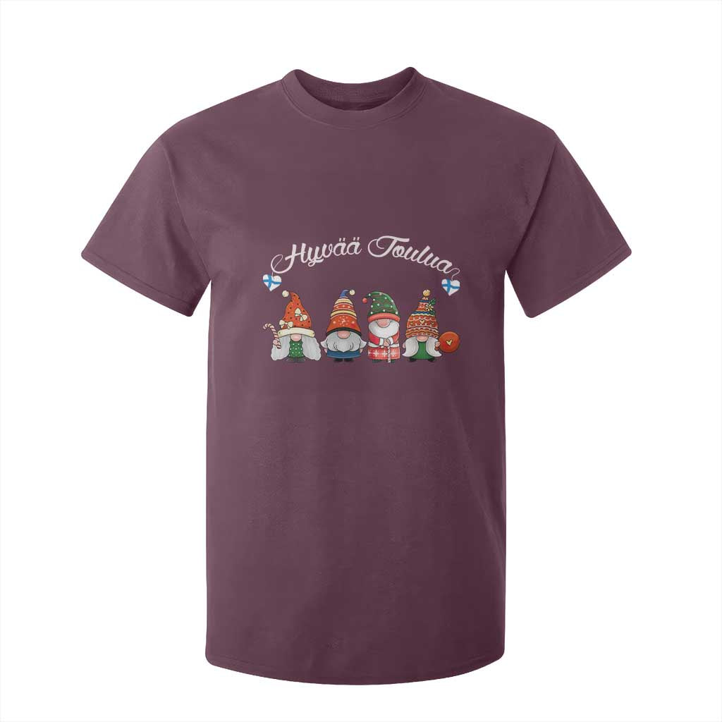 Hyvaa Joulua T Shirt For Kid Finland Christmas Gnome Korsns Sweater TS11 Maroon Print Your Wear