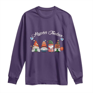 Hyvaa Joulua Long Sleeve Shirt Finland Christmas Gnome Korsns Sweater TS11 Purple Print Your Wear