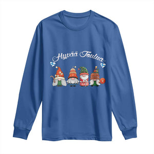 Hyvaa Joulua Long Sleeve Shirt Finland Christmas Gnome Korsns Sweater TS11 Royal Blue Print Your Wear