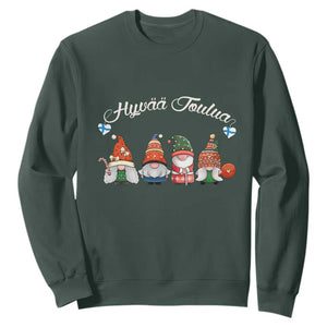 Hyvaa Joulua Sweatshirt Finland Christmas Gnome Korsns Sweater TS11 Dark Forest Green Print Your Wear