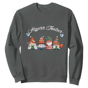 Hyvaa Joulua Sweatshirt Finland Christmas Gnome Korsns Sweater TS11 Dark Heather Print Your Wear