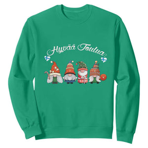 Hyvaa Joulua Sweatshirt Finland Christmas Gnome Korsns Sweater TS11 Irish Green Print Your Wear