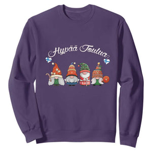 Hyvaa Joulua Sweatshirt Finland Christmas Gnome Korsns Sweater TS11 Purple Print Your Wear