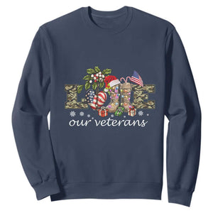 Love Our Veterans Sweatshirt Veterans Day Proud Military American Flag TS11 Navy Print Your Wear