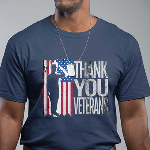 Thank You Veterans T Shirt Veterans Day Proud Military American Flag TS11 Navy Print Your Wear