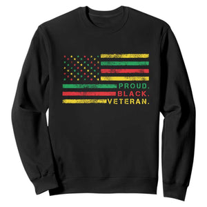 Proud Black Veteran Sweatshirt Veterans Day Proud Military American Flag TS11 Black Print Your Wear