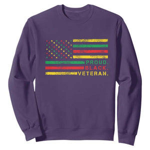 Proud Black Veteran Sweatshirt Veterans Day Proud Military American Flag TS11 Purple Print Your Wear