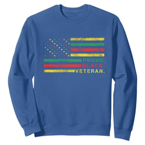 Proud Black Veteran Sweatshirt Veterans Day Proud Military American Flag TS11 Royal Blue Print Your Wear