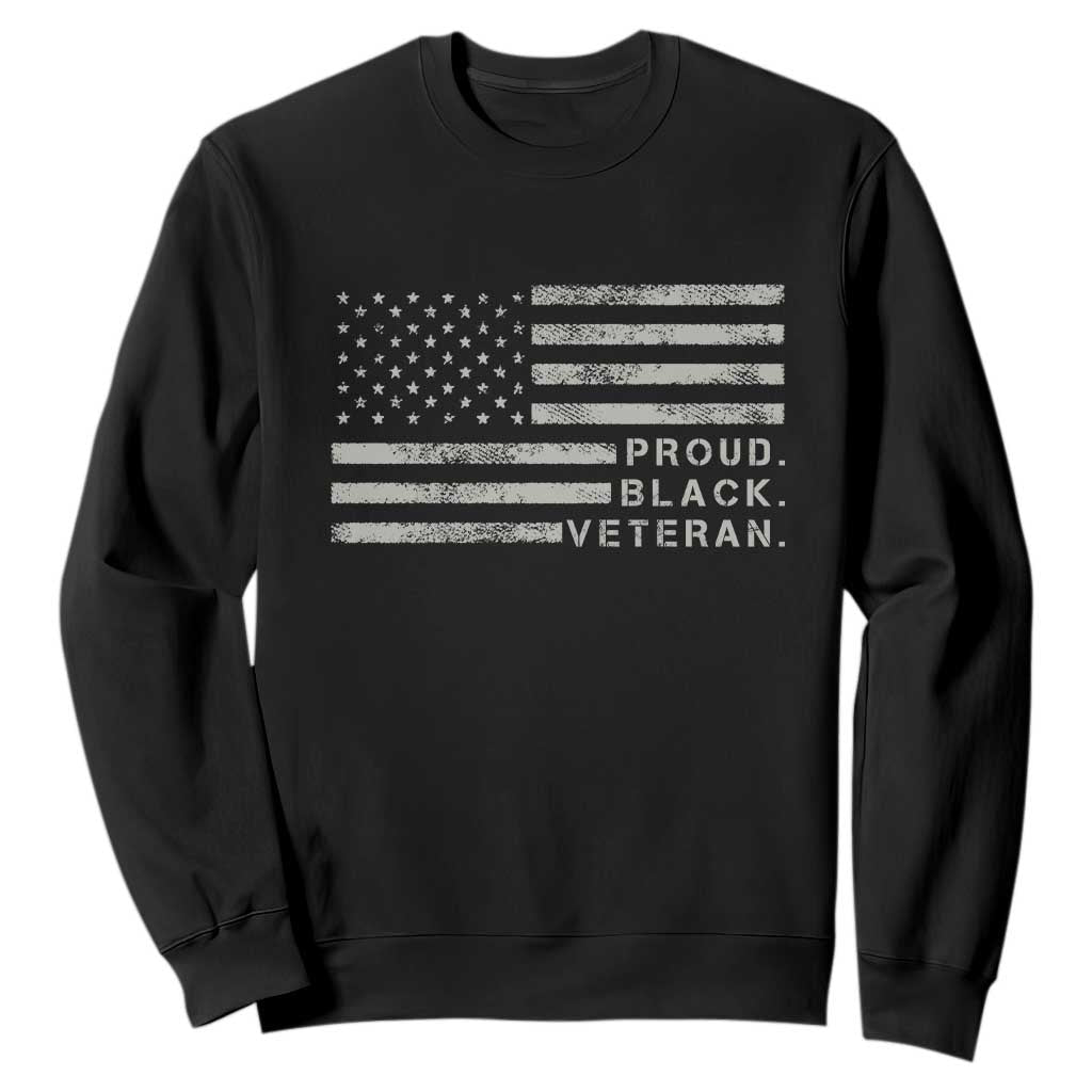 Proud Black Veteran Sweatshirt Veterans Day Proud Vintage American Flag Military TS11 Purple Print Your Wear
