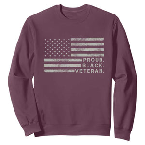 Proud Black Veteran Sweatshirt Veterans Day Proud Vintage American Flag Military TS11 Maroon Print Your Wear