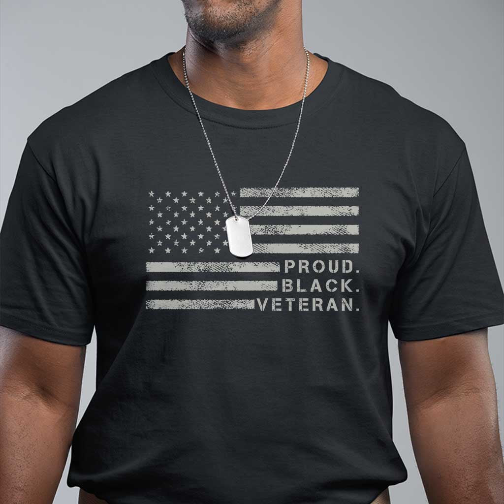 Proud Black Veteran T Shirt Veterans Day Proud Vintage American Flag Military TS11 Purple Print Your Wear