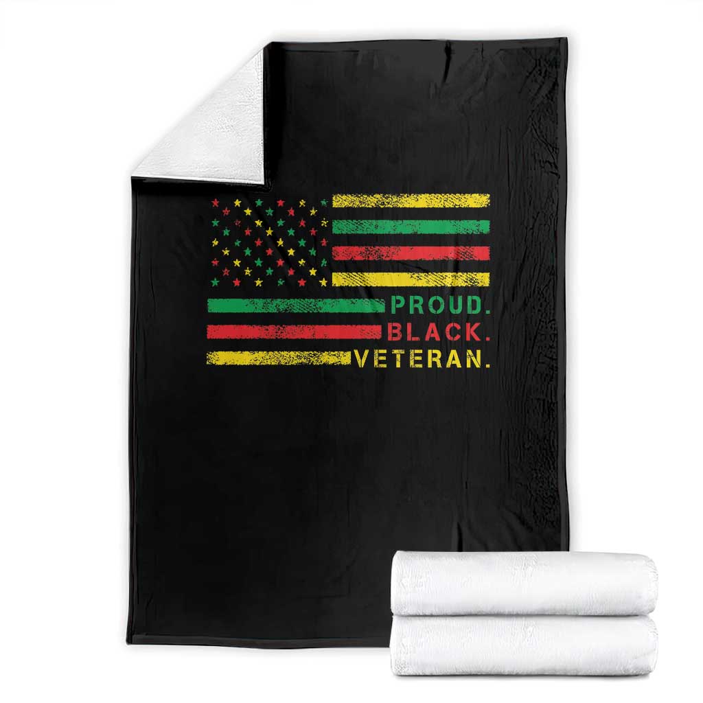 Proud Black Veteran Throw Blanket Veterans Day Proud Military American Flag TS11 Black Print Your Wear