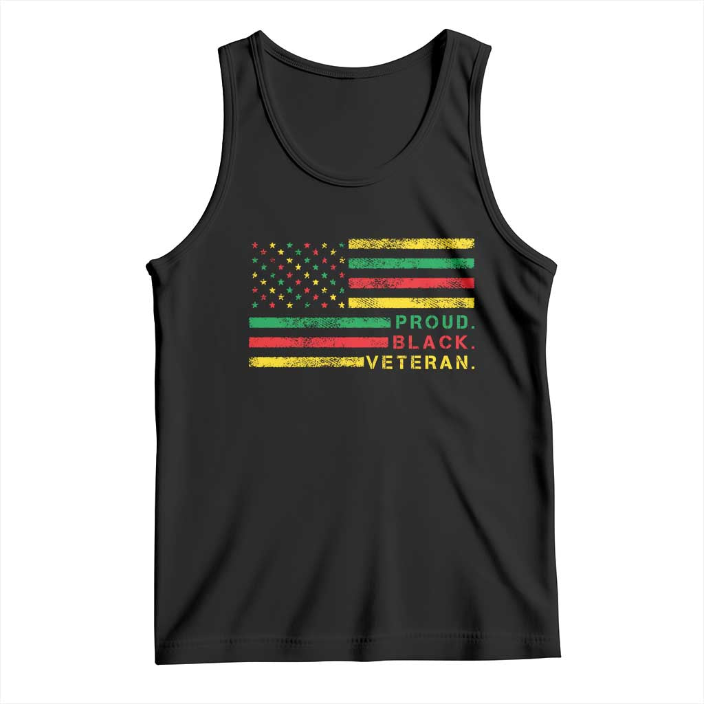 Proud Black Veteran Tank Top Veterans Day Proud Military American Flag TS11 Black Print Your Wear