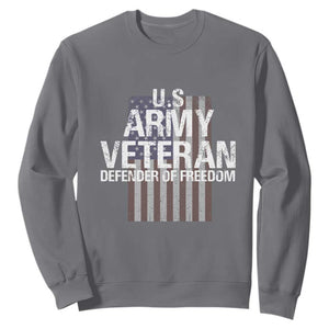 Patriotic Veterans Sweatshirt U.S Army Veteran Defender Of Freedom TS11 Charcoal Print Your Wear