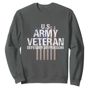 Patriotic Veterans Sweatshirt U.S Army Veteran Defender Of Freedom TS11 Dark Heather Print Your Wear