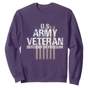 Patriotic Veterans Sweatshirt U.S Army Veteran Defender Of Freedom TS11 Purple Print Your Wear