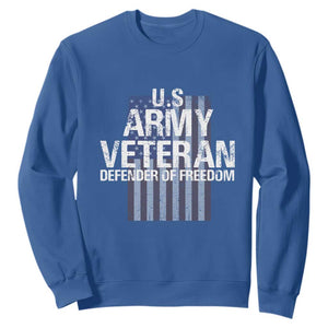 Patriotic Veterans Sweatshirt U.S Army Veteran Defender Of Freedom TS11 Royal Blue Print Your Wear