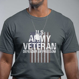 Patriotic Veterans T Shirt U.S Army Veteran Defender Of Freedom TS11 Dark Heather Print Your Wear