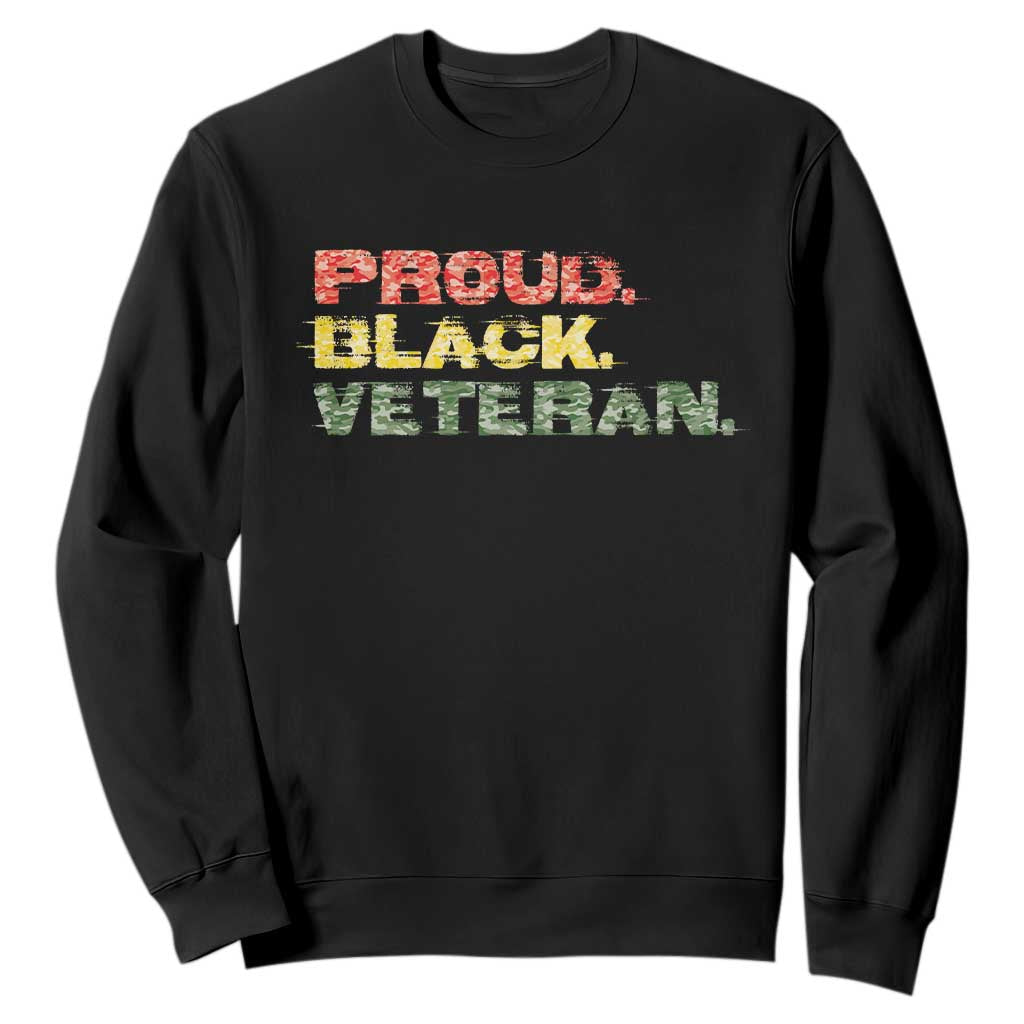 Proud Black Veteran Sweatshirt Veterans Day Proud Military Camouflage TS11 Black Print Your Wear