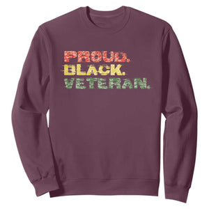 Proud Black Veteran Sweatshirt Veterans Day Proud Military Camouflage TS11 Maroon Print Your Wear