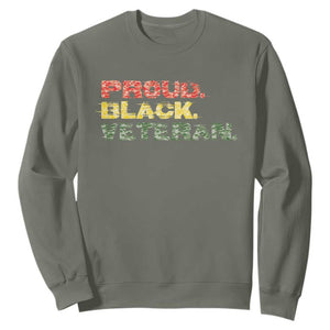 Proud Black Veteran Sweatshirt Veterans Day Proud Military Camouflage TS11 Military Green Print Your Wear