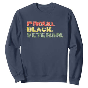 Proud Black Veteran Sweatshirt Veterans Day Proud Military Camouflage TS11 Navy Print Your Wear