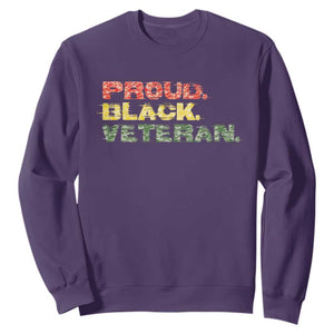 Proud Black Veteran Sweatshirt Veterans Day Proud Military Camouflage TS11 Purple Print Your Wear