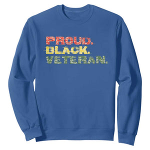 Proud Black Veteran Sweatshirt Veterans Day Proud Military Camouflage TS11 Royal Blue Print Your Wear