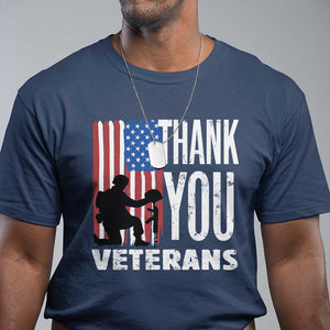 Thank You Veterans T Shirt American Flag Veterans Day TS11 Navy Print Your Wear